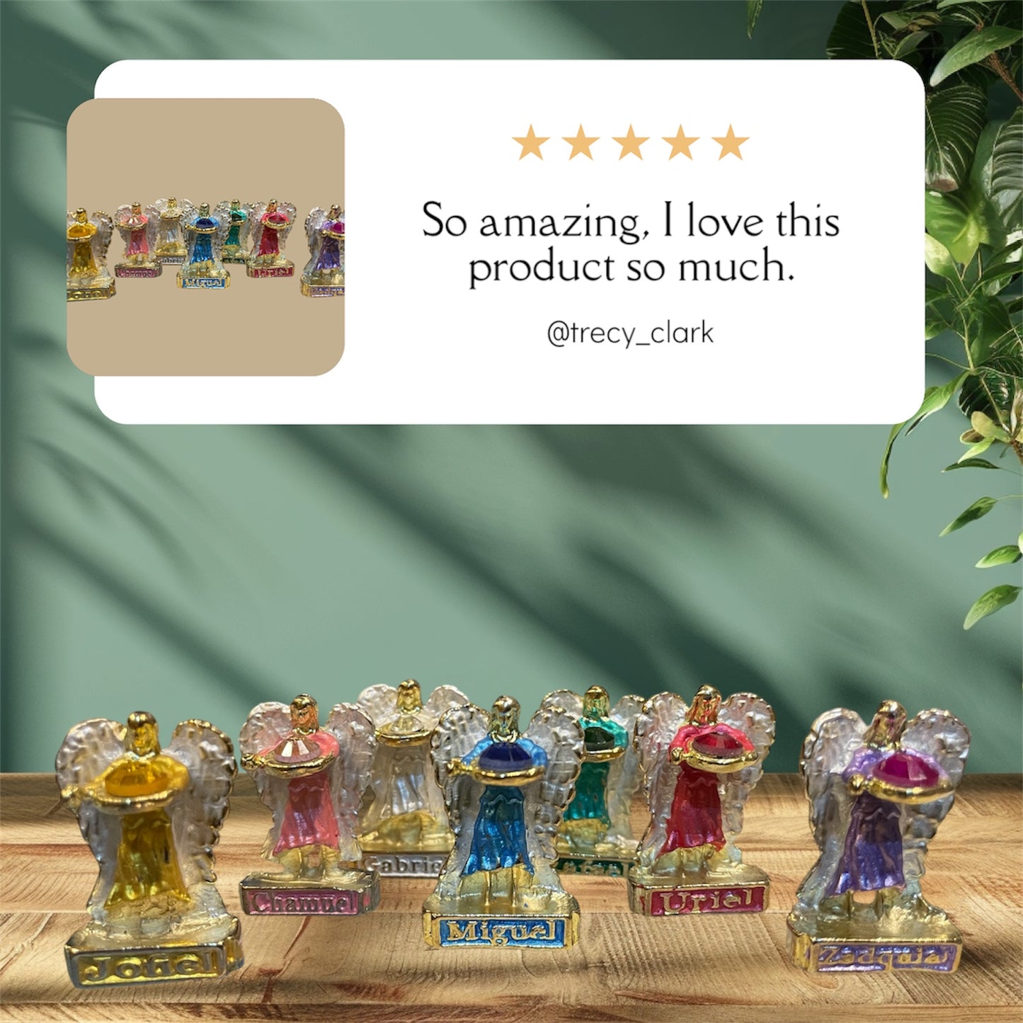 Set of 7 Archangels, Miniature Figures, Brass Plated 39mm