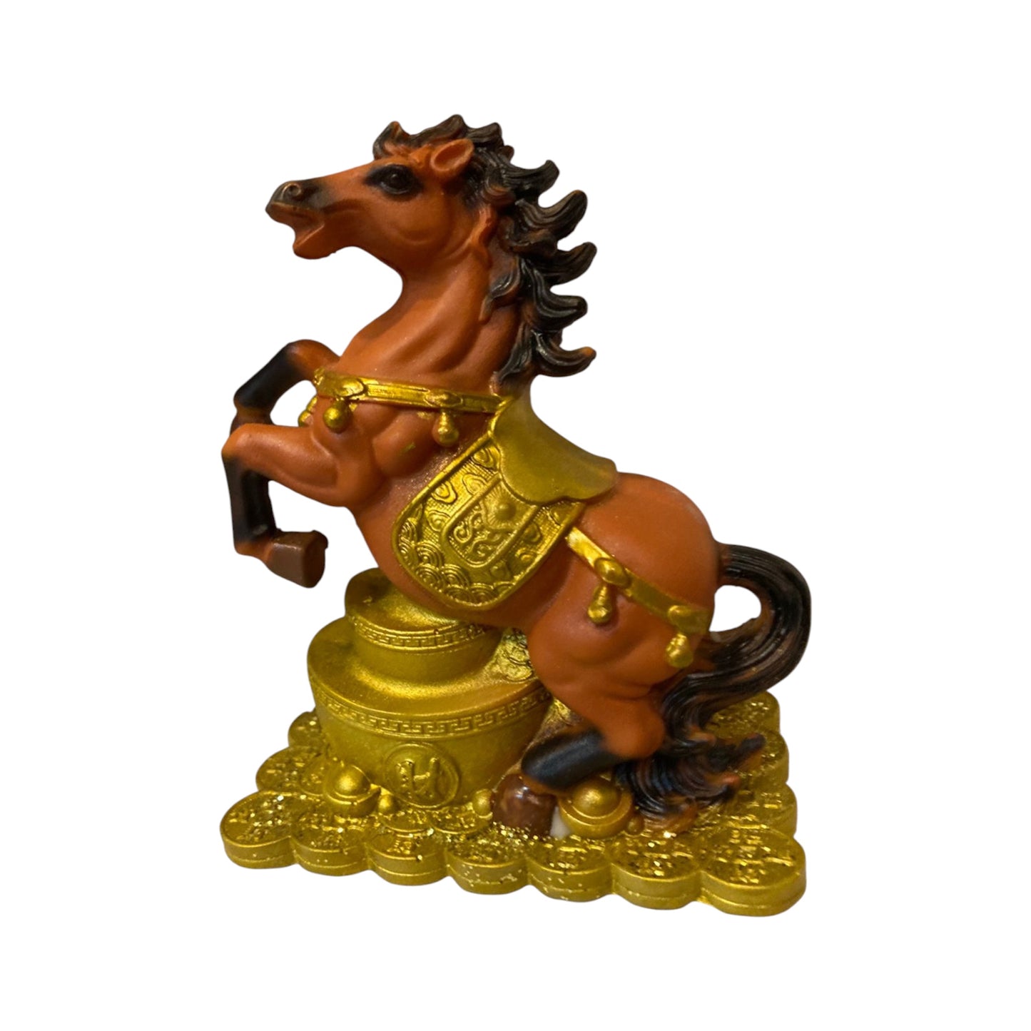 Caballo Del Año Chino Escultura De Resina 12x10x6cm