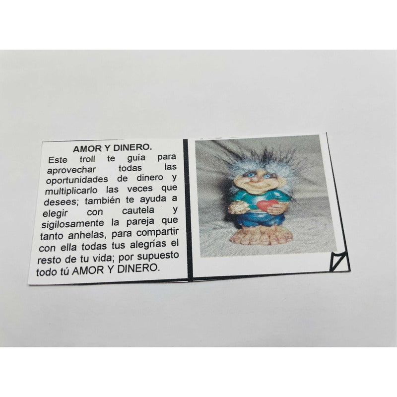 Troll Dinero Y Amor + Comedero 9 Cm Alto En Resina Nacional