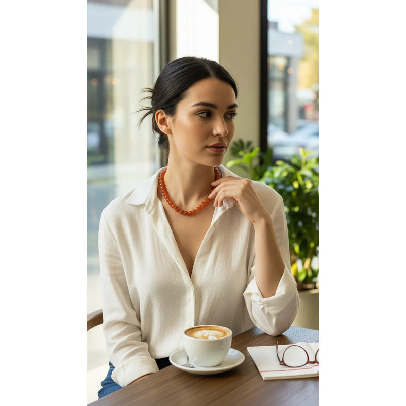 Amatista Collar De Piedra Natural Cornalina