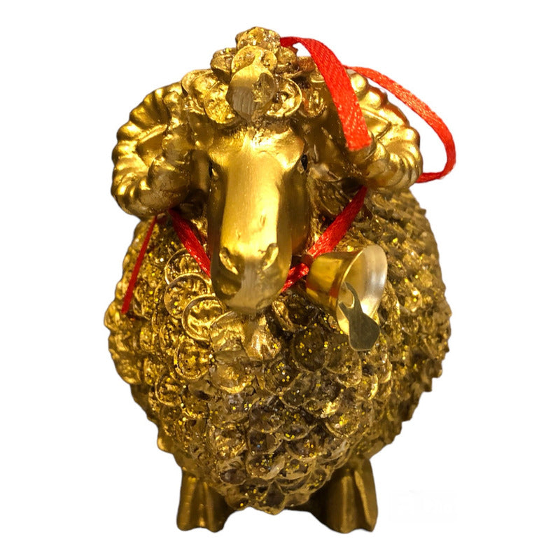 Golden Bighorn Sheep Abundance 10.5 cm Resin
