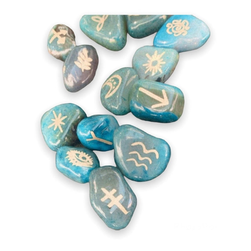 Witch Runes Gypsy Quartz Stones 13 Pieces.