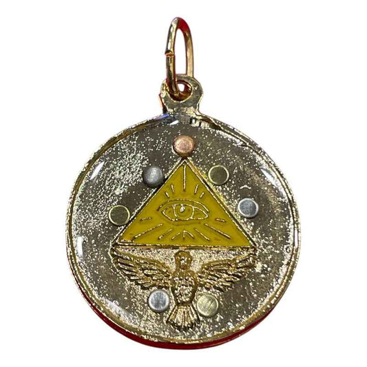 Pentagrama Ritualizado Mediano 7 Metales Tetragramaton 25mm Amarillo