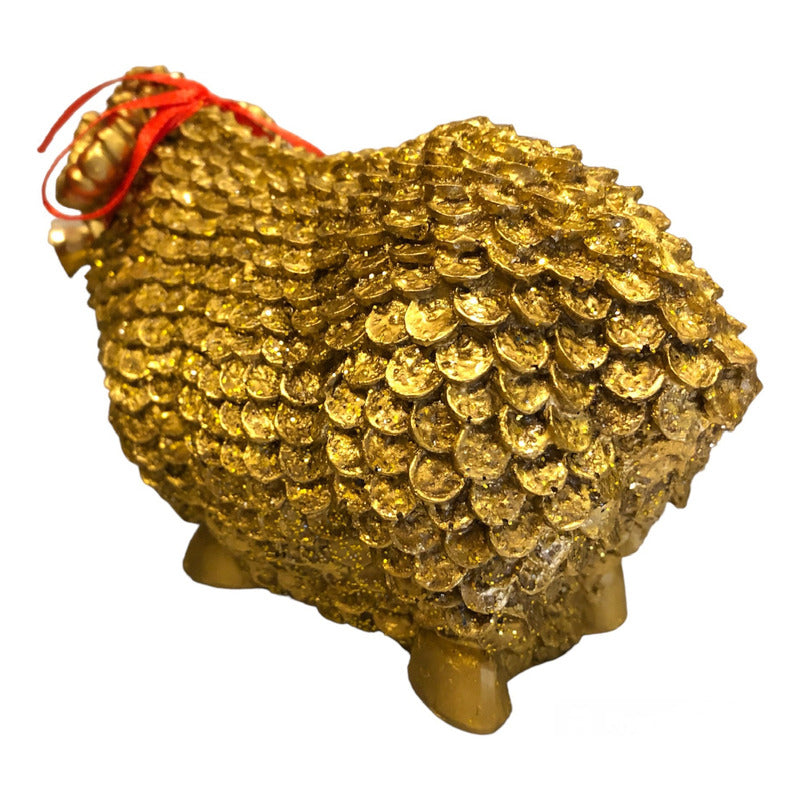 Golden Bighorn Sheep Abundance 10.5 cm Resin