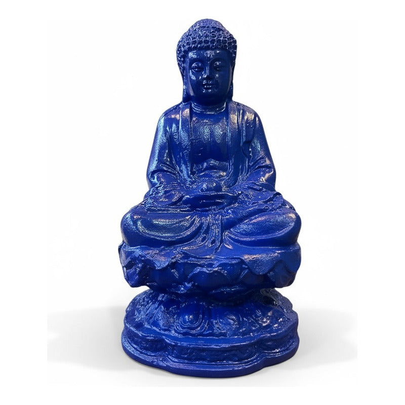 Buda Azul 10cm Figura De Resina.