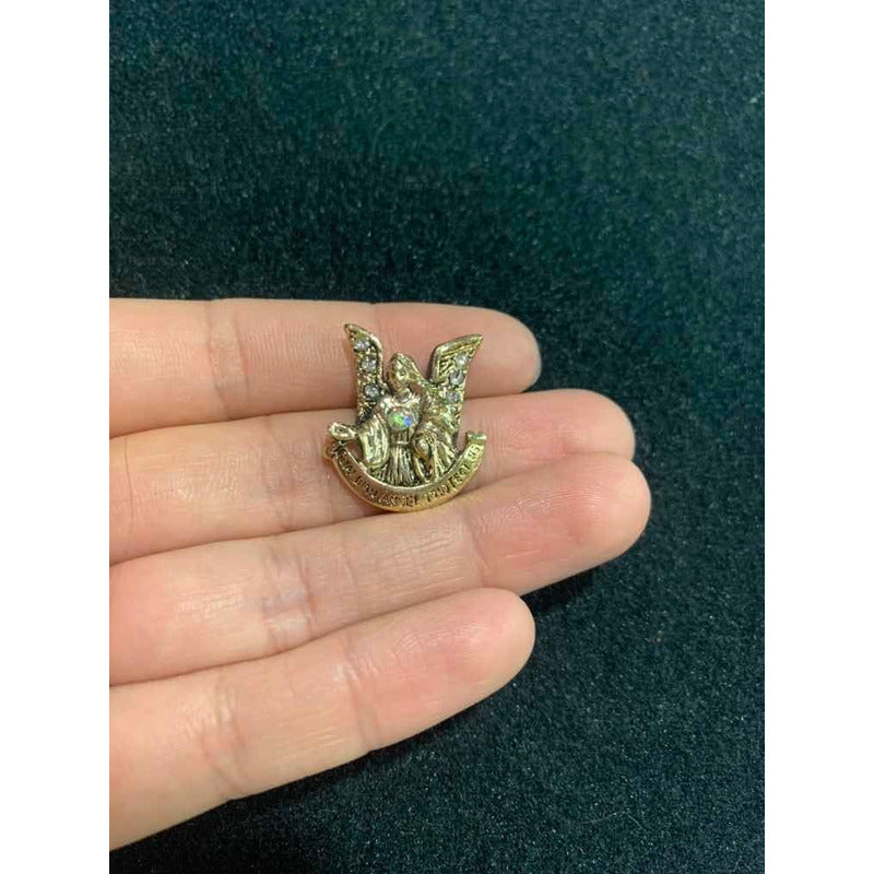 Guardian Angel Gold Plated Lacquer Coated Pin