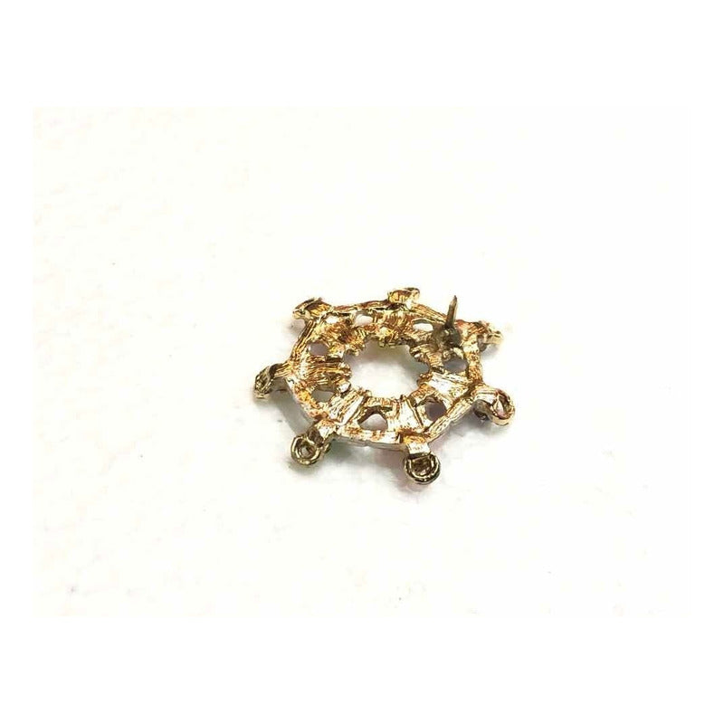 Circle of Angels Gold Plated Brooch with Crystal