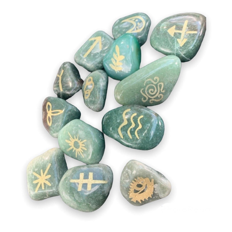 Witch Runes Gypsy Quartz Stones 13 Pieces.