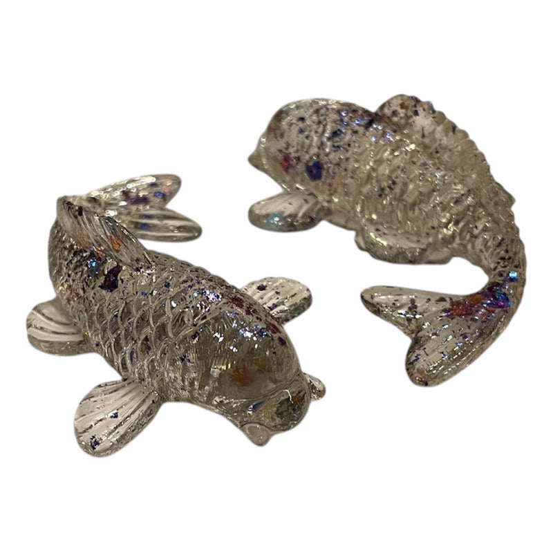 Carp, Ajowana, Fish of Abundance Crystal Resin Sculpture