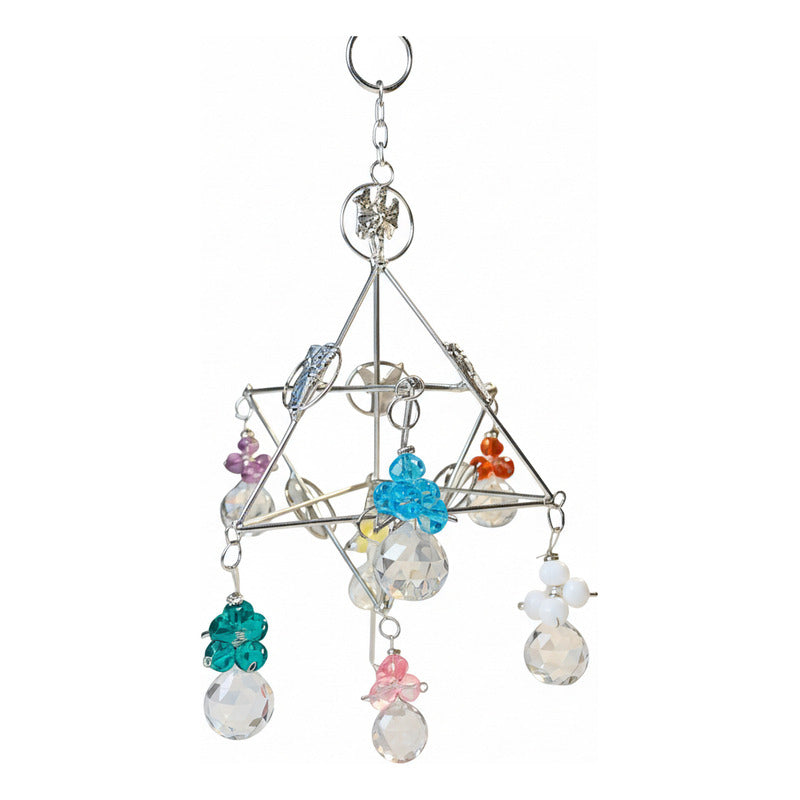 Merkabah De Metal Niquelado Hecho A Mano D 20 Cm De Alto Plateado Estrella