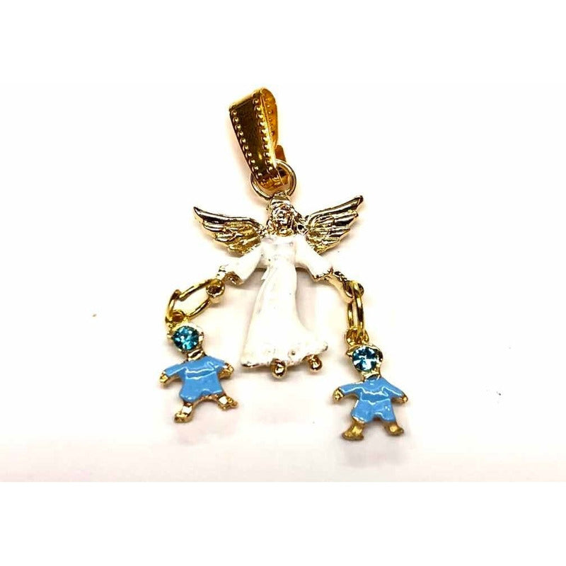 Guardian Angel Pendant Gold Plated Pendant with Crystal 3cm