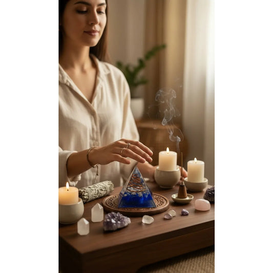 Piramide Orgonita 5 Cm De Altura Azul