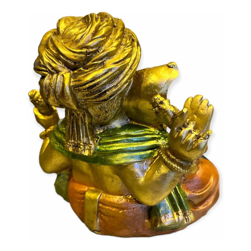 Ganesh Turban Resin Sculpture Handmade 15.5x17x13cm