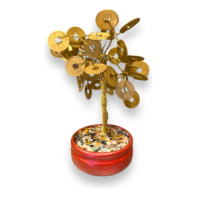 National Gold Plated Quartz Coin Tree 15cm