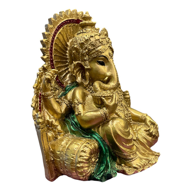 Ganesh Throne Resin Statue 14 Cm.