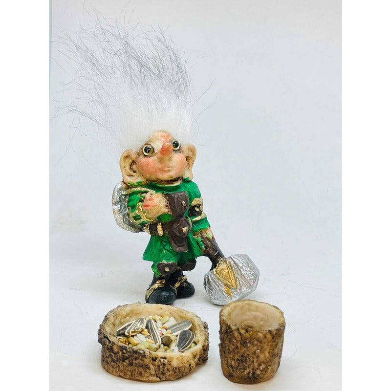 Troll Protector De La Salud + Comedero 11cm Figura De Resina