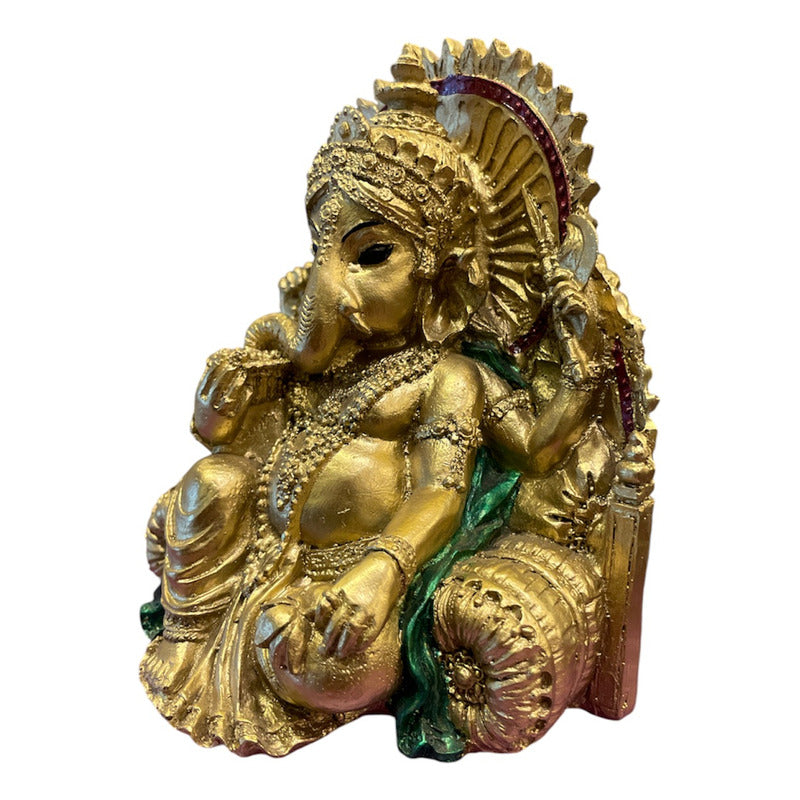 Ganesh Throne Resin Statue 14 Cm.
