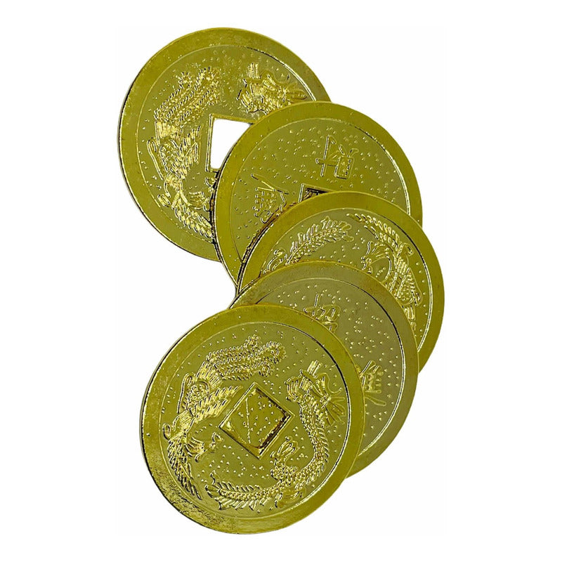 Moneda China 30 Piezas, Grande Dorada 3.5cm Dorado by HEREJE
