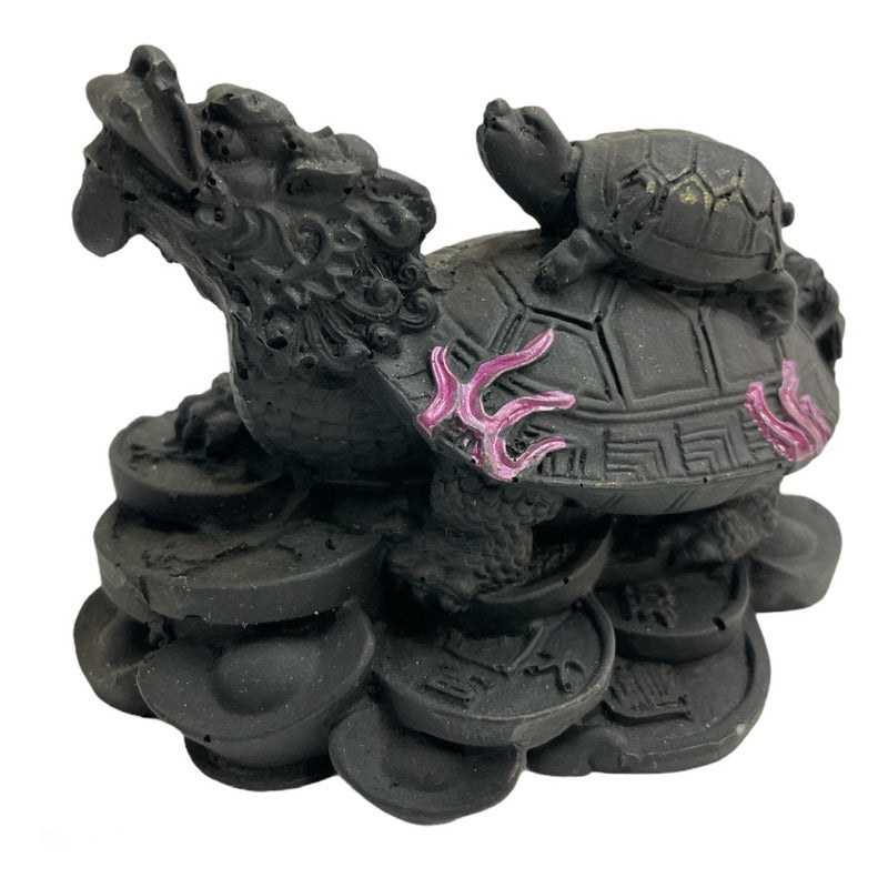 Schwarze Drachenschildkröte Feng Shui Heilung Klein 6 cm hoch