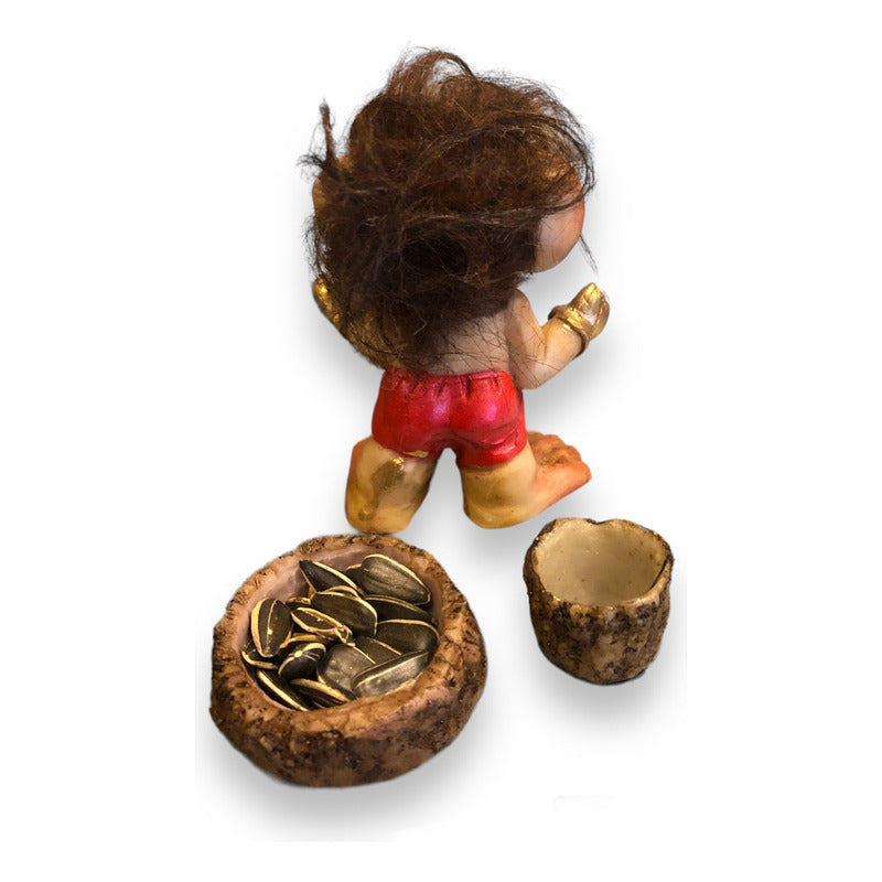 Troll Boxeador + Comedero 10 Cm Figura En Resina Nacional Variado