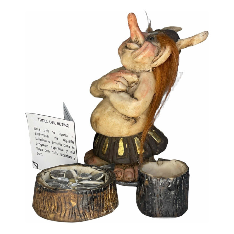 Troll Del Retiro + Feeder + Seeds + Cards 12 cm High