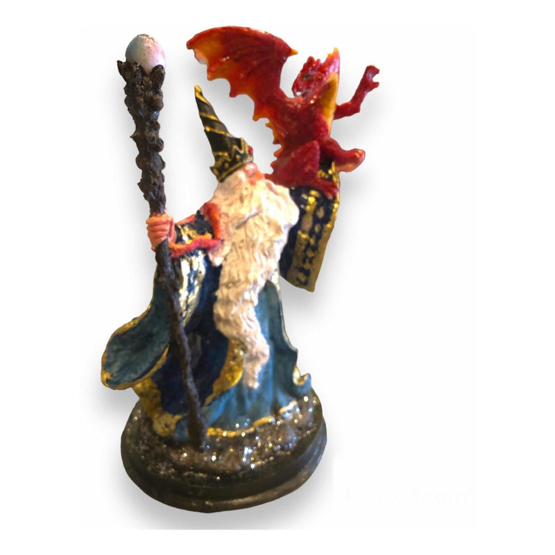 Merlin With Dragon Resin Figure