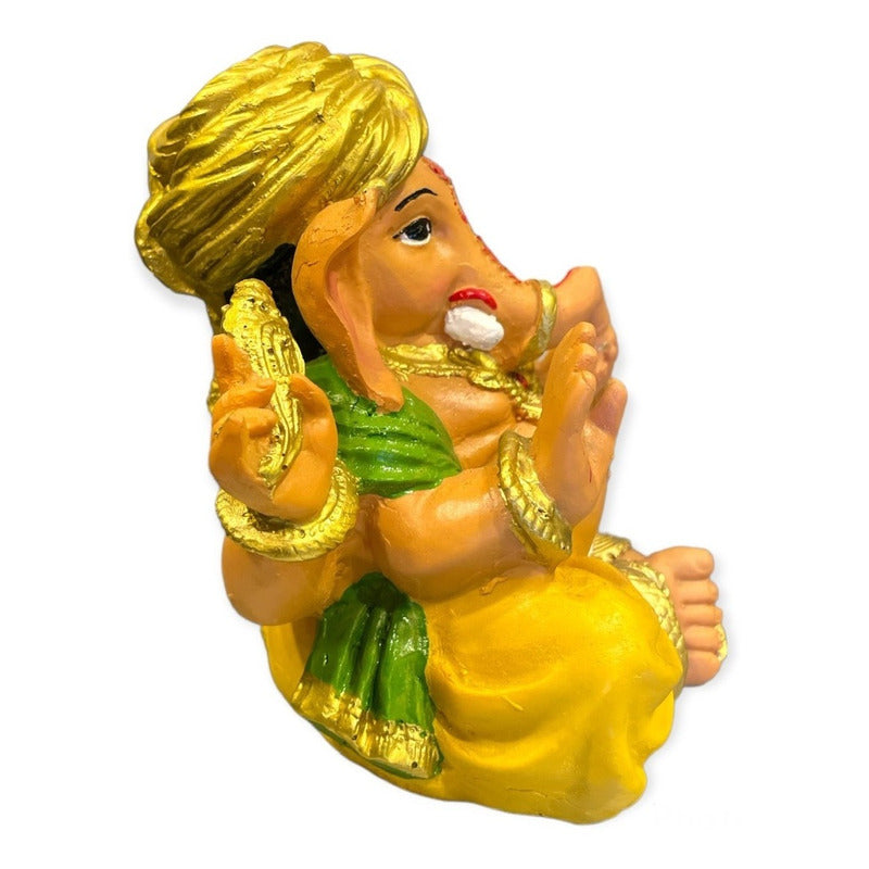 Ganesh Turban Resin Sculpture Handmade 15.5x17x13cm