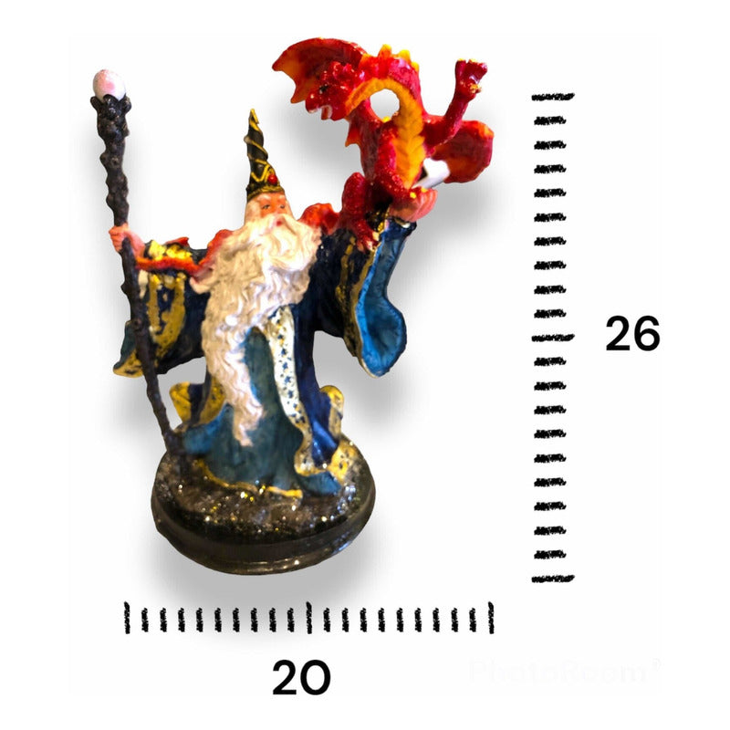 Merlin With Dragon Resin Figure