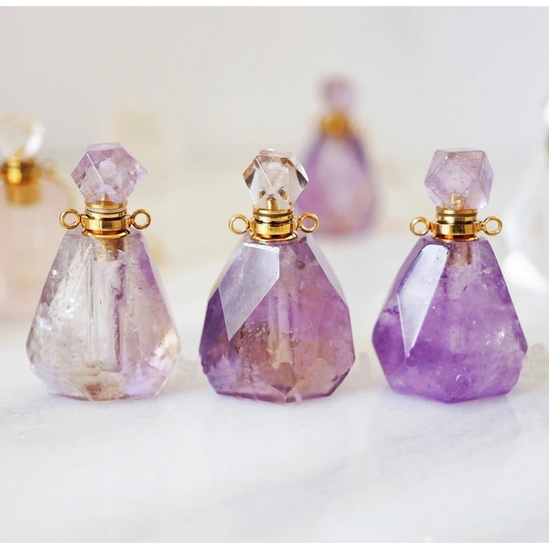 White Rose Amethyst Quartz Various Models Perfume Bottle 4 Cm
