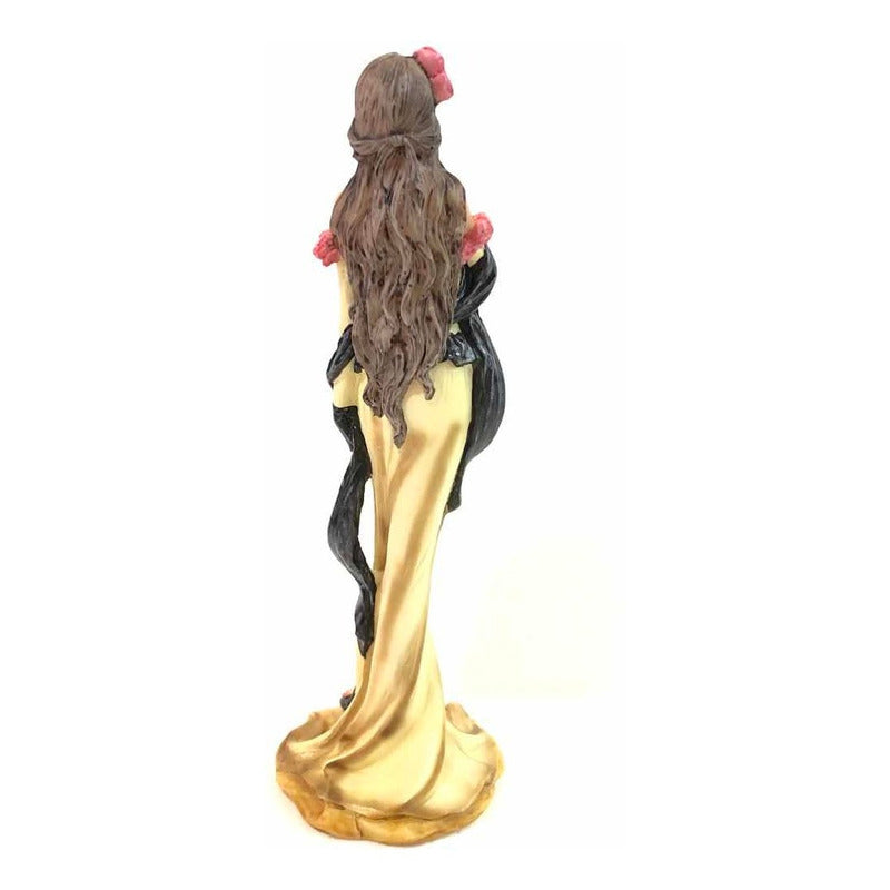 Hand Painted National Resin Catrina (beige) 25cm