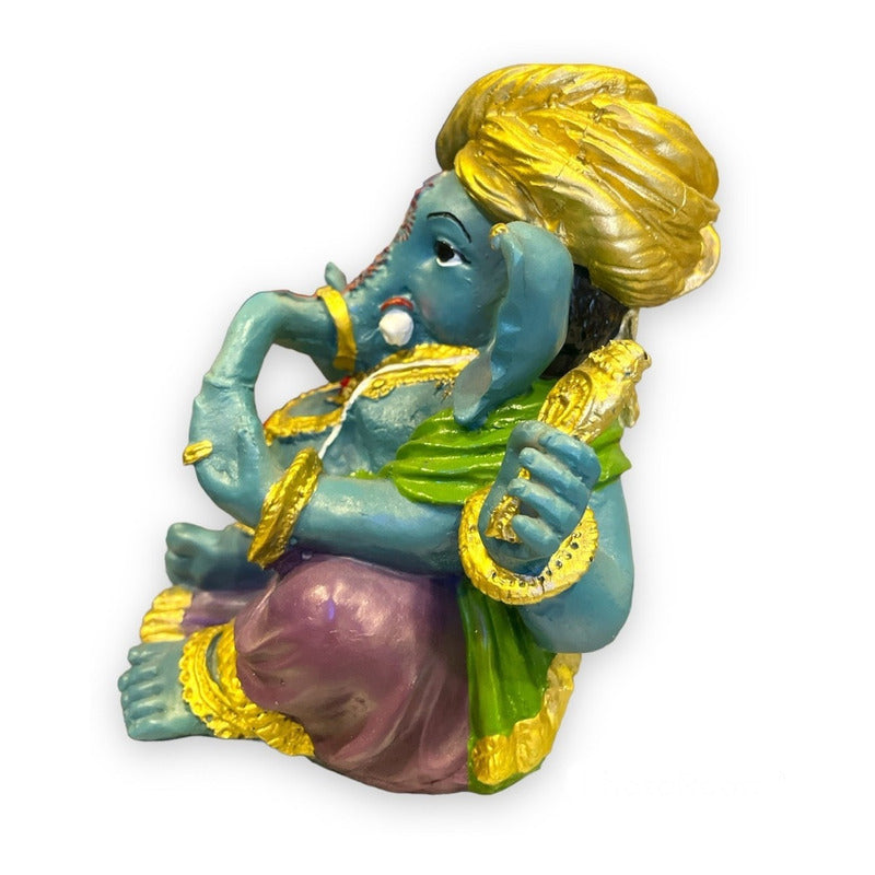Ganesh Turban Resin Sculpture Handmade 15.5x17x13cm