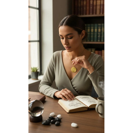 Collar Sello 7 Arcángeles Amuleto Protección Dorado Dorado