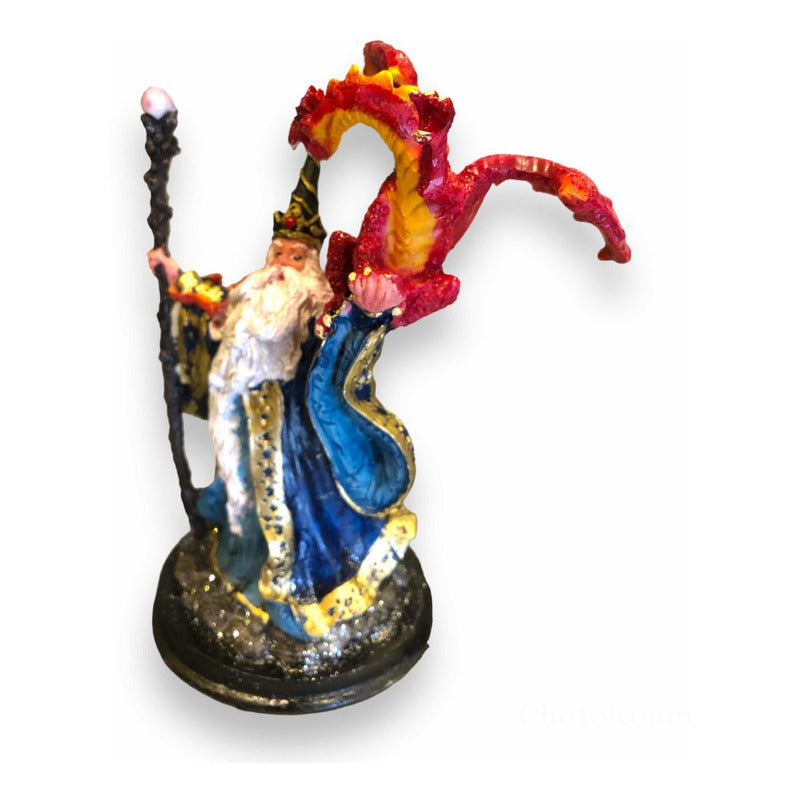 Merlin With Dragon Resin Figure