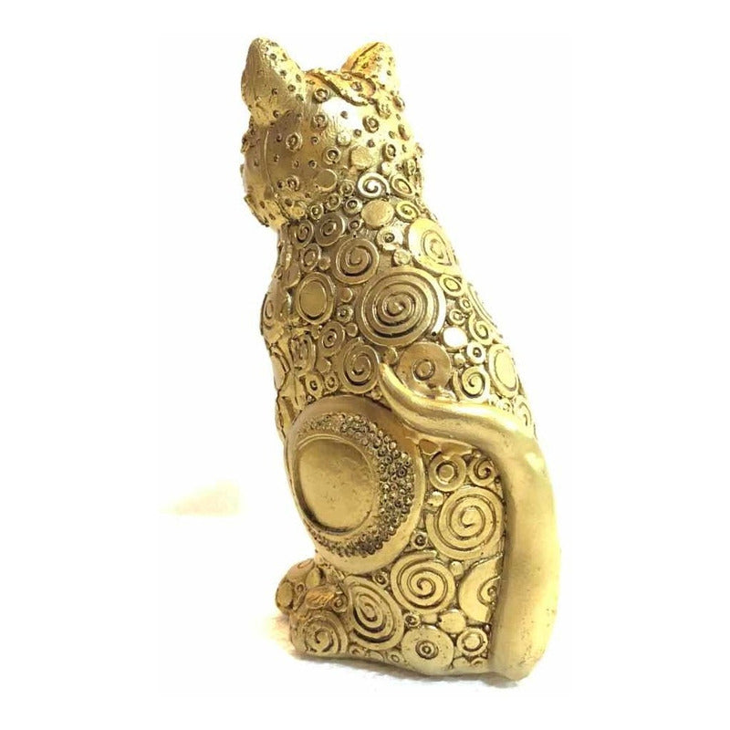 Lucky Cat Resin Gold 17 Cm