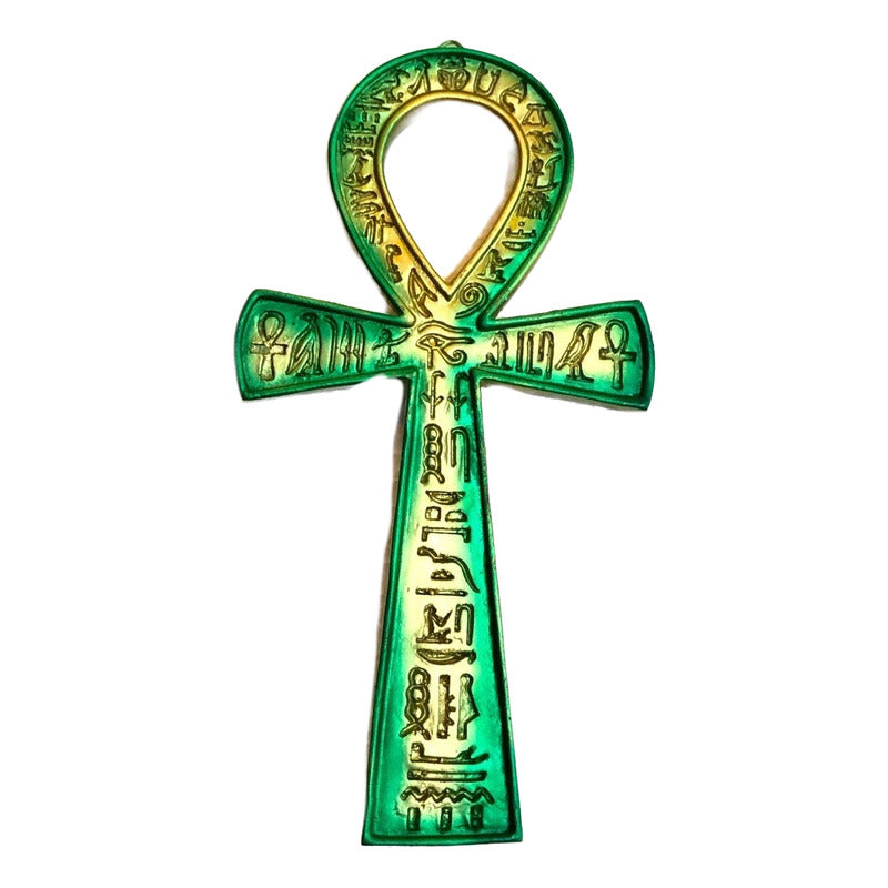 Ägyptisches Ankh-Kreuz Nationalharz handbemalt 18 cm