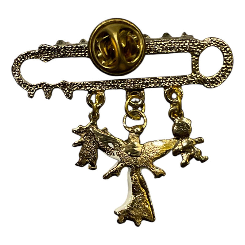 Guardian Angel Brooch 7 Gold Plated with Crystal.