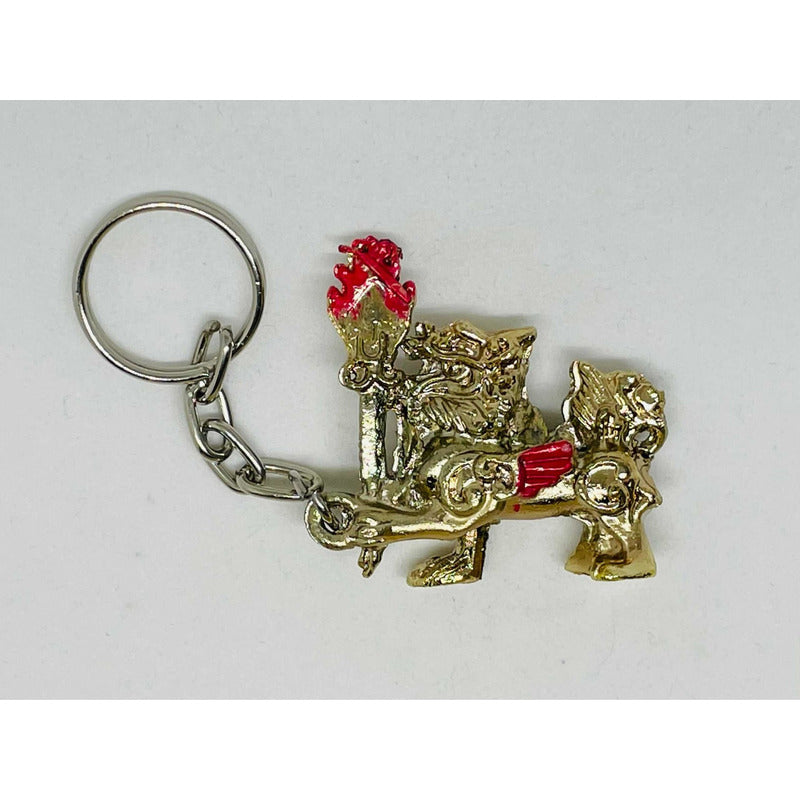 Piyao Flaming Sword Metal Keychain.