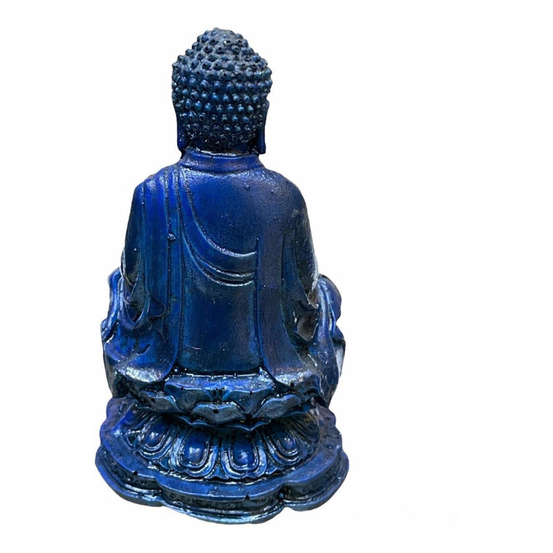 Blue Buddha 10cm Resin Figure.