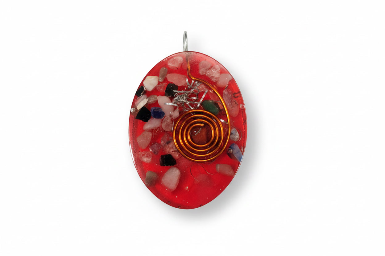 Orgonita Colgante Ovalado Dije Limpia La Energía Amuleto