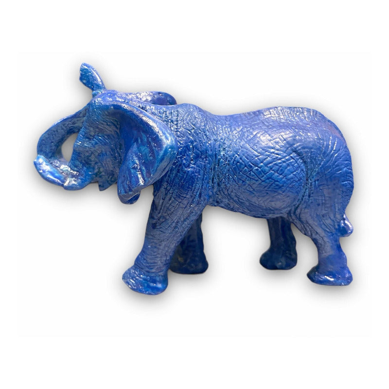 Blue Elephant and Rhinoceros Feng Shui Figure 8.6cm and 7.5cm
