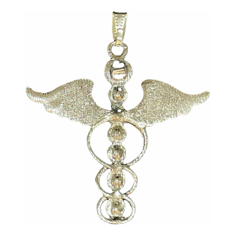 7 Chakras Wings Pendant with Gold-Plated Crystal
