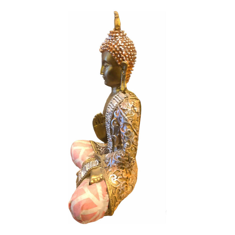 Buda Con Tela Dorado 25x18x7 Dorado