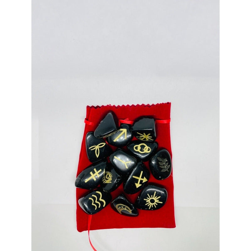 Witch Runes Gypsy Quartz Stones 13 Pieces.
