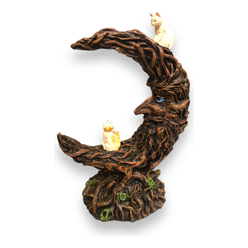 Moon With Cats Smoke Cascade Resin Figure
