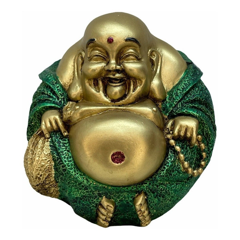 Goldene chinesische Buddha-Dekofigur 11 cm Made in Mexico