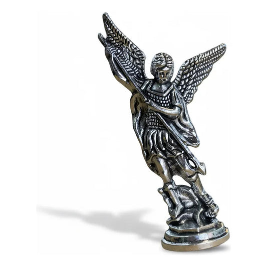 San Miguel Arcángel Figura De Metal De 7.5 Cm Plateado