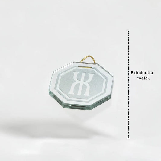 Espejo Octagonal, Grabado Con Símbolos Esotéricos De 5 Cm Salud Y Prosperidad by HEREJE