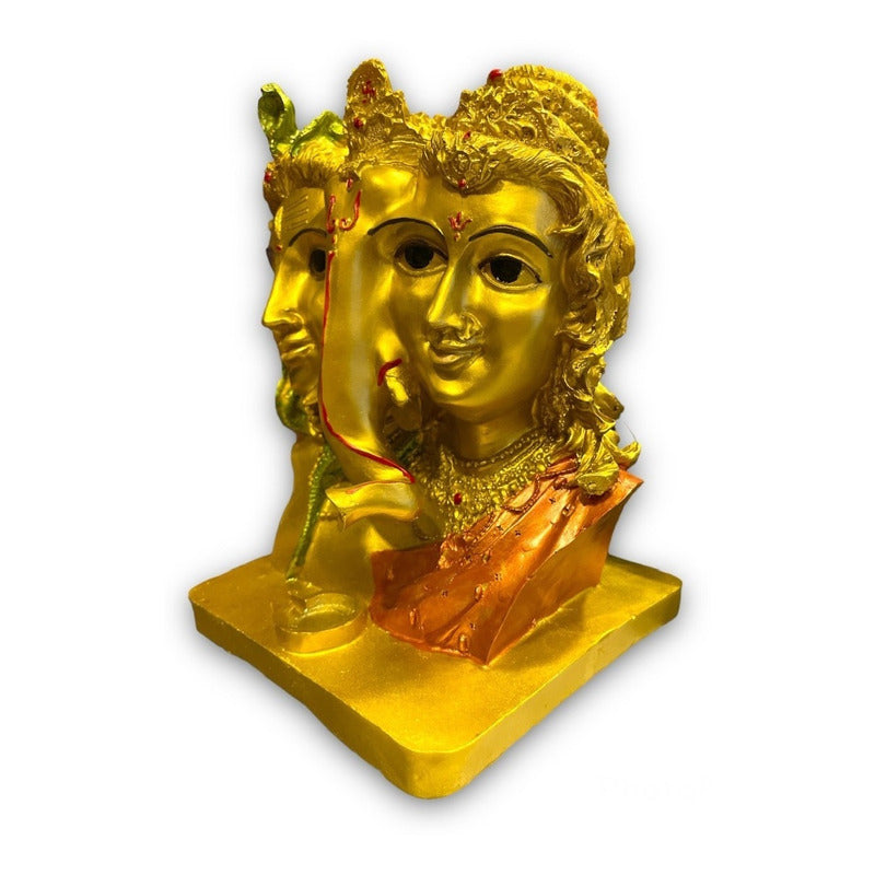 Ganesh Shiva Parvati Familia Sagrada Figura De Resina 21.5cm