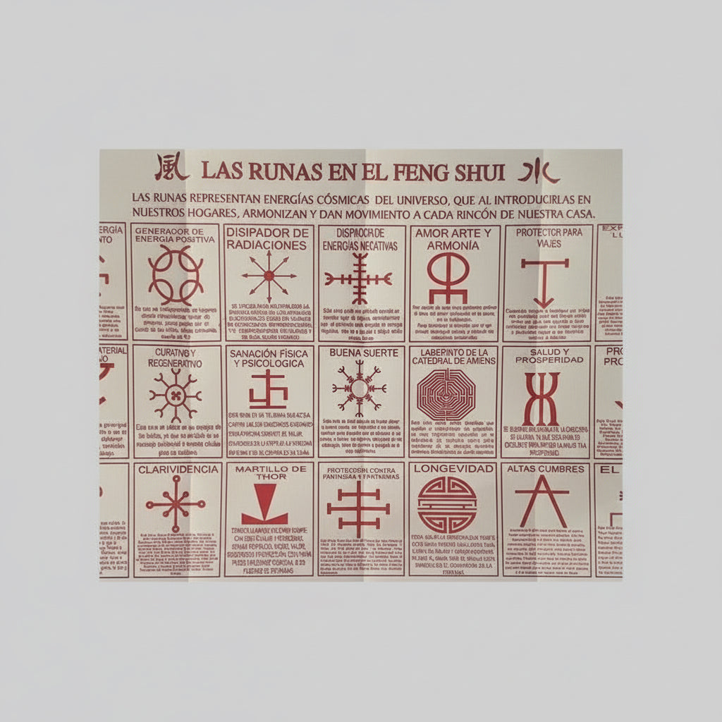 Chinese Feng Shui Runes Stamp Template With Explanation