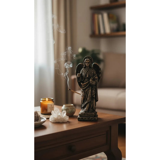 Arcángel Estatua De Resina De 12.5 Cm De Altura Oro Viejo Rafael